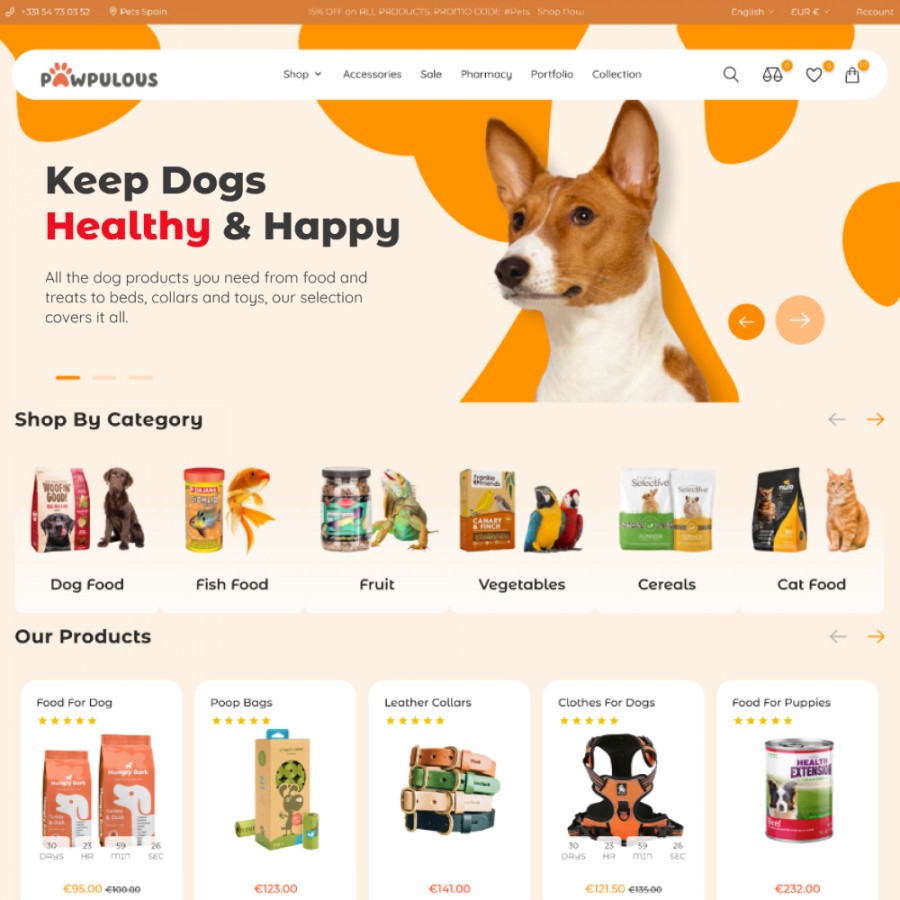 Pawpulous - Pets, Fish & Animals Food, Clothes,Toys Template