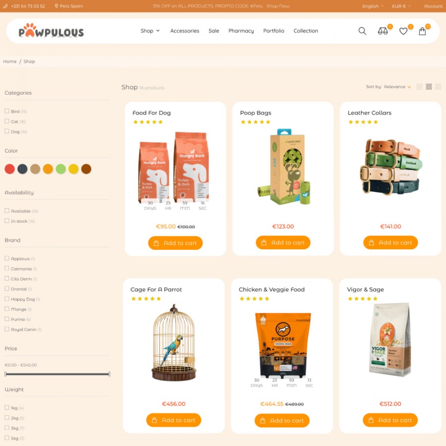 Pawpulous - Pets, Fish & Animals Food, Clothes,Toys Template