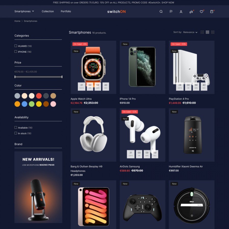 switchOn - Electronics, Technology and Games Store Template