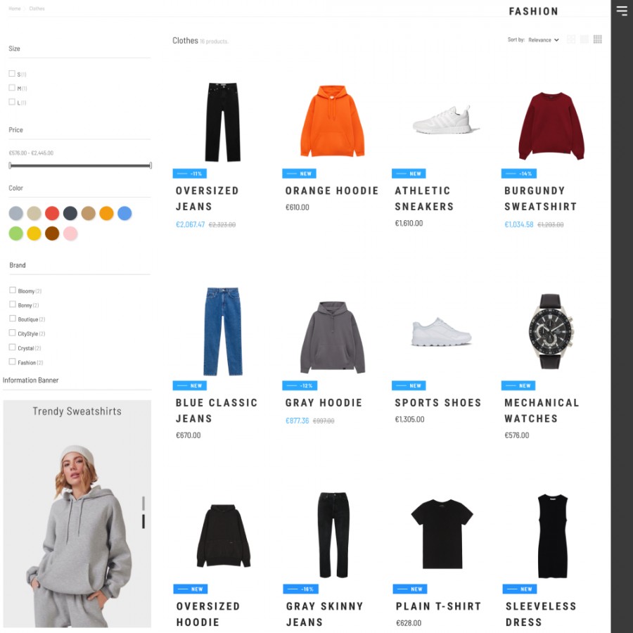 Europe - Stylish Clothes, Underwear, Accessories, Shoes Template