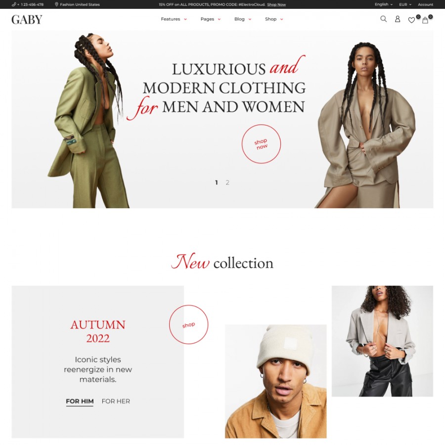 Gabby - Fashion, Clothes & Shoes, Bags & Accessories Template