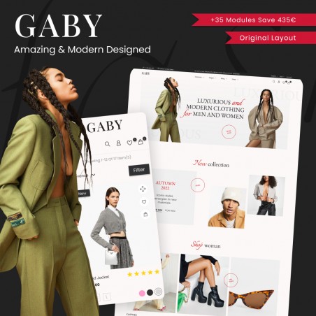 Gabby - Fashion, Clothes & Shoes, Bags & Accessories Template