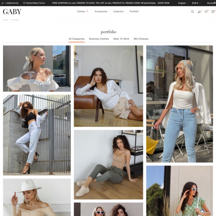 Gabby - Fashion, Clothes & Shoes, Bags & Accessories Template