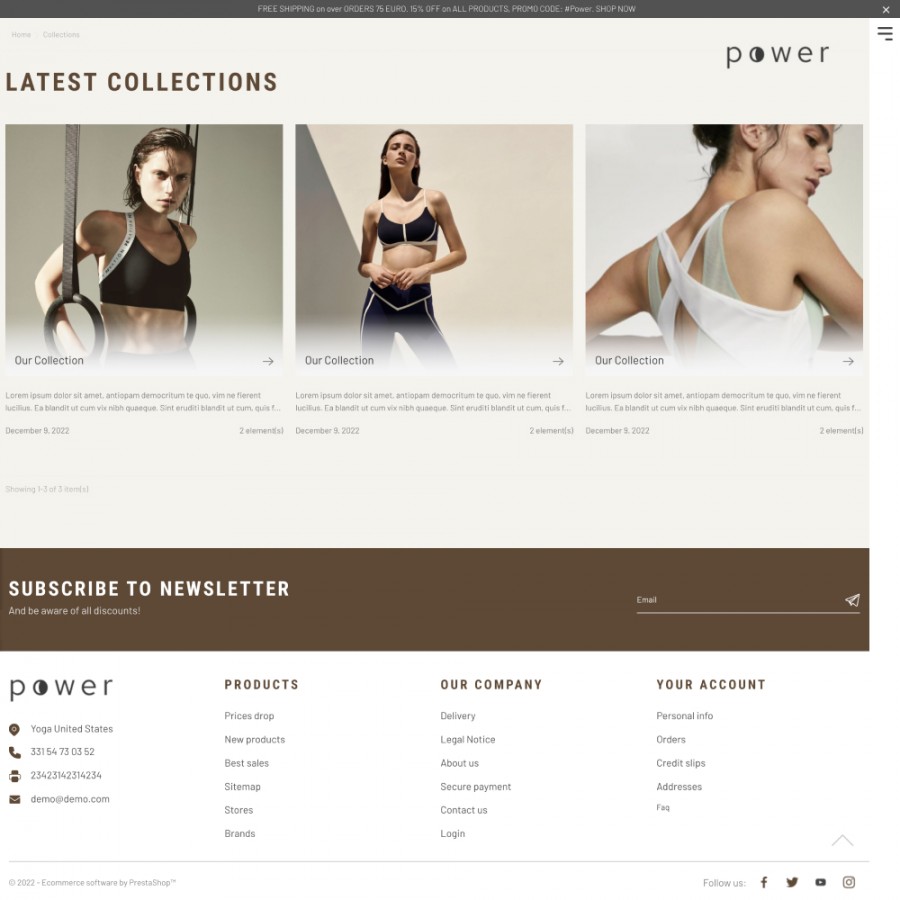 Yoga Power - Sporting & Fitness and Goods, Nutrition Template