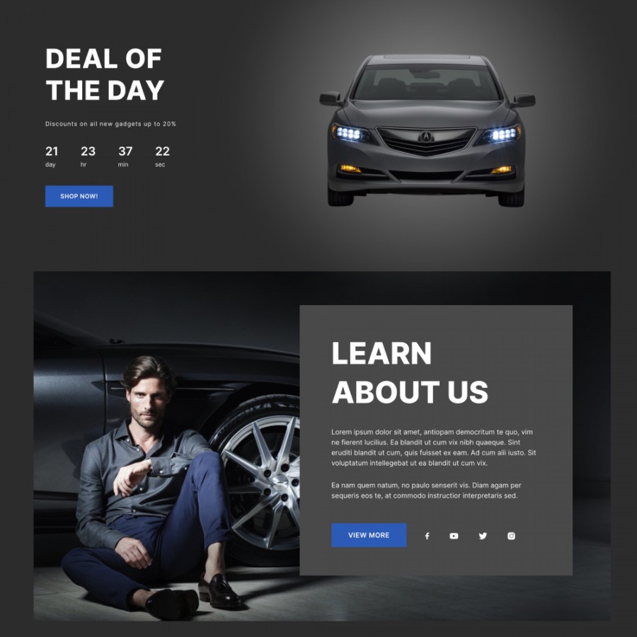 Auto Shop - Electric Cars, Car Rentals & Auto Parts Template