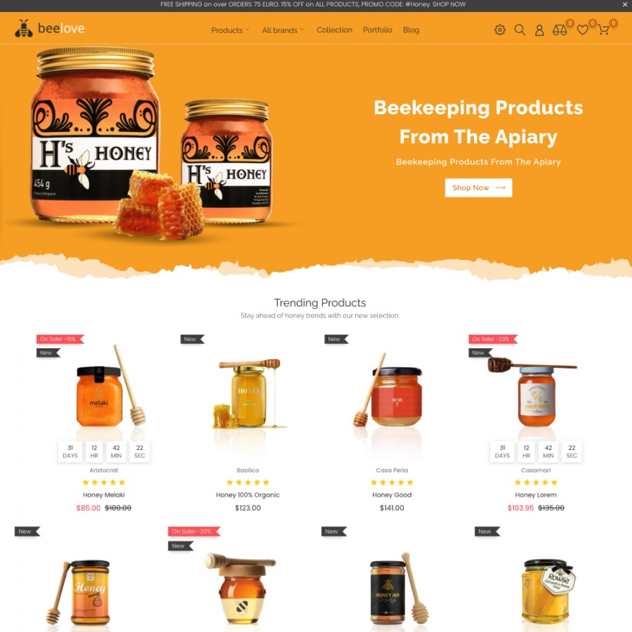 BeeLove - Honey & Beekeeping, Sweets, Pastry, Candy Template