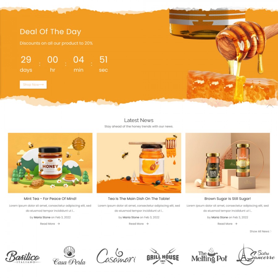 BeeLove - Honey & Beekeeping, Sweets, Pastry, Candy Template