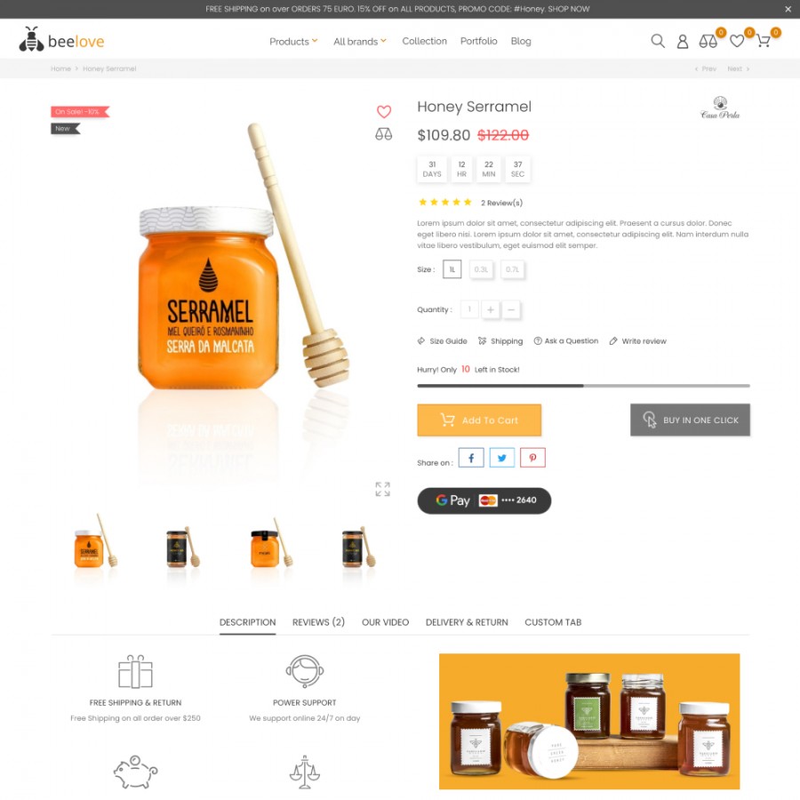 BeeLove - Honey & Beekeeping, Sweets, Pastry, Candy Template