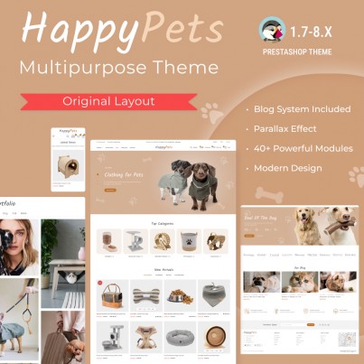 Happy Pets - Animals Care, Vetclinice, Food and Toys Template