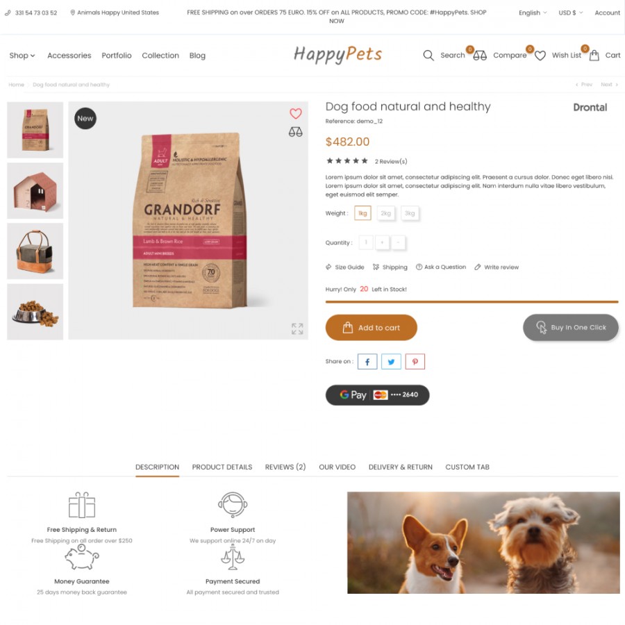 Happy Pets - Animals Care, Vetclinice, Food and Toys Template