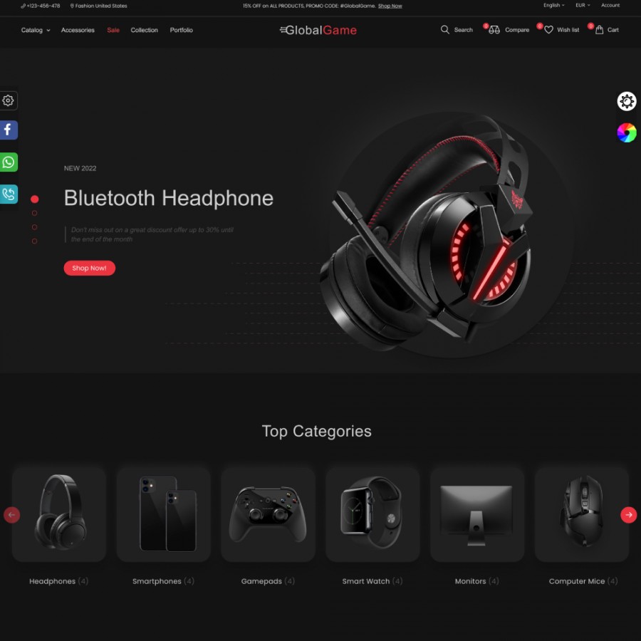 Global Game - Phones & Electronics, Laptops, Technology Template