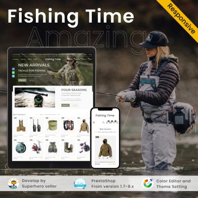 Fishing Time - Rods, Reels, Bait, and Gear Shop Template