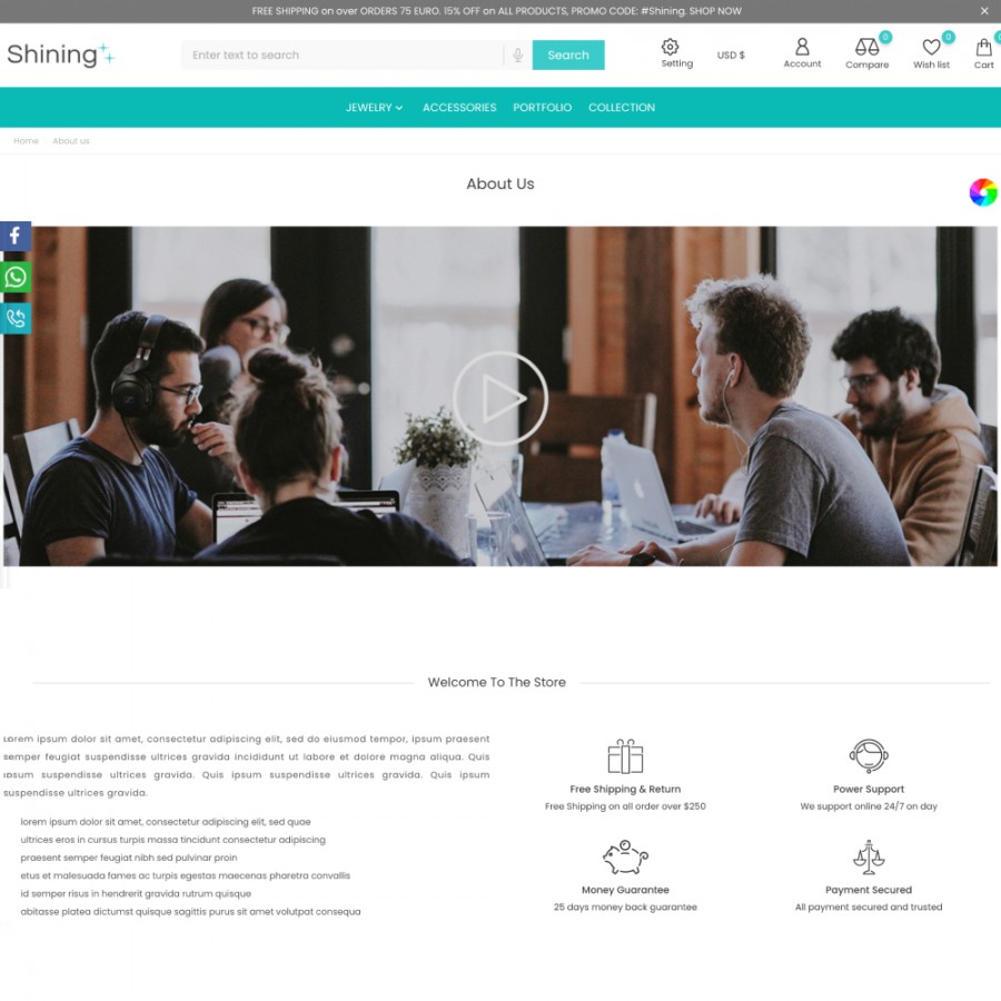 Shining - Luxury Jewelry, Accessories & Gems Shop Template