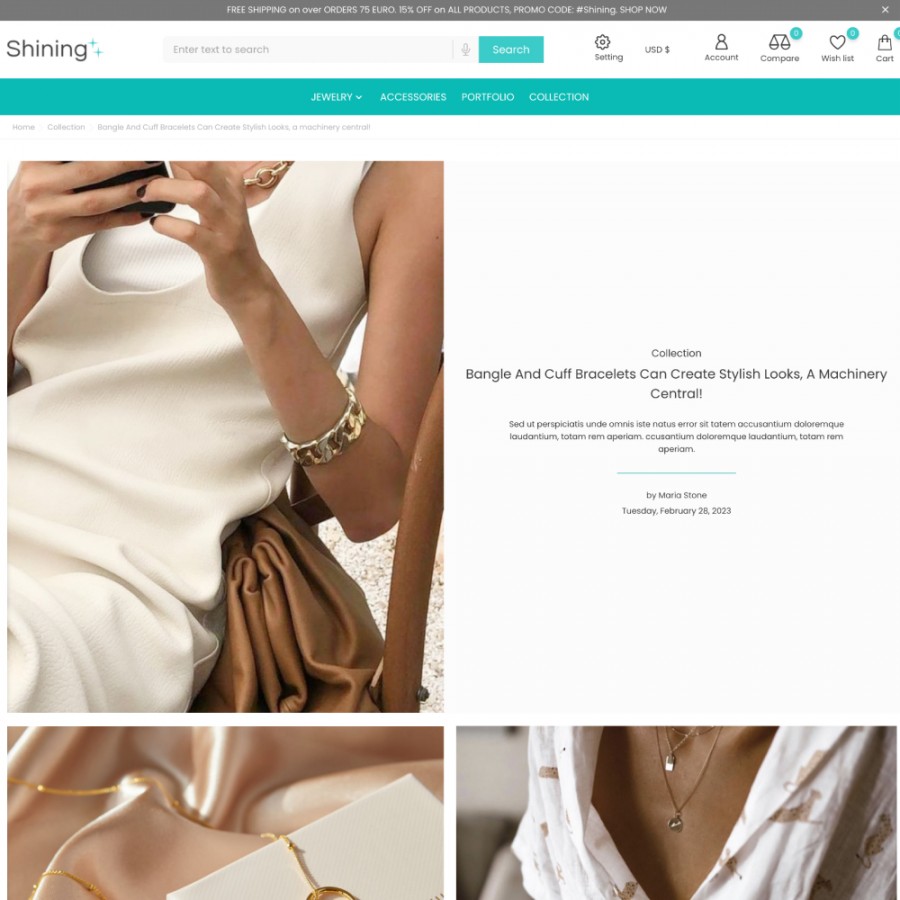 Shining - Luxury Jewelry, Accessories & Gems Shop Template