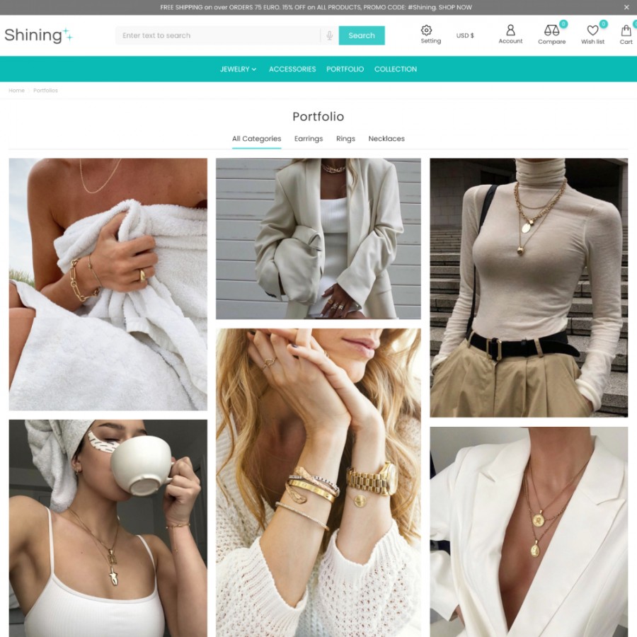 Shining - Luxury Jewelry, Accessories & Gems Shop Template