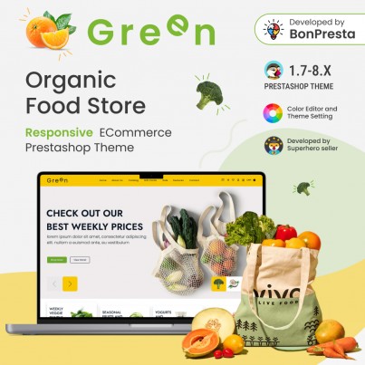 Green Food - Nutritious Meals, Market, Farm Fair Prestashop Template