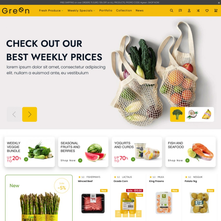 Green Food - Nutritious Meals, Market, Farm Fair Prestashop Template