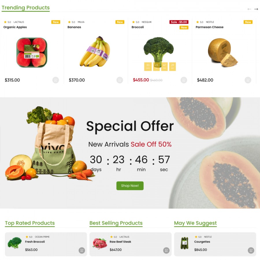 Green Food - Nutritious Meals, Market, Farm Fair Prestashop Template