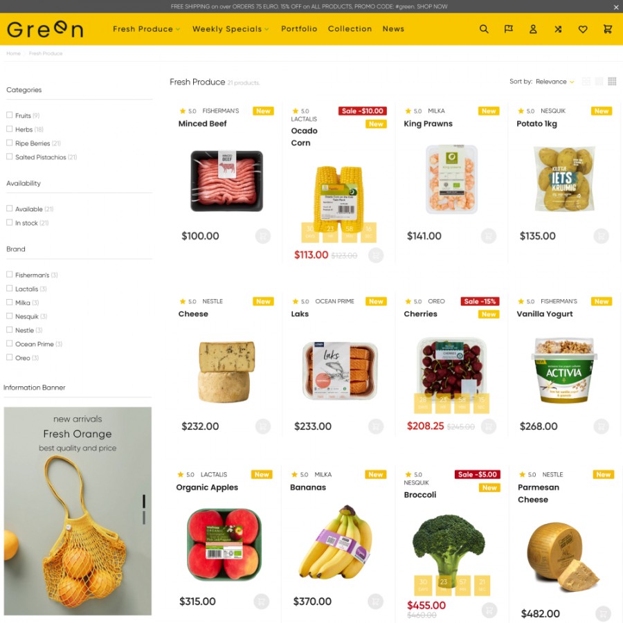 Green Food - Nutritious Meals, Market, Farm Fair Prestashop Template