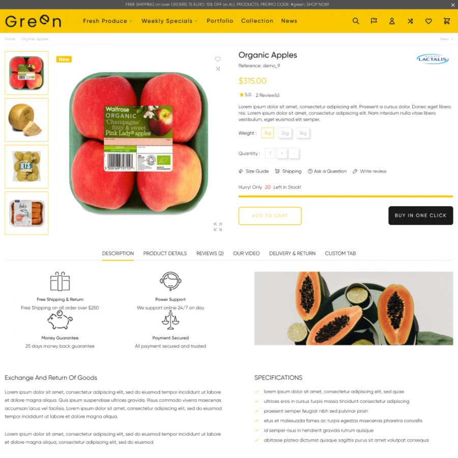 Green Food - Nutritious Meals, Market, Farm Fair Prestashop Template