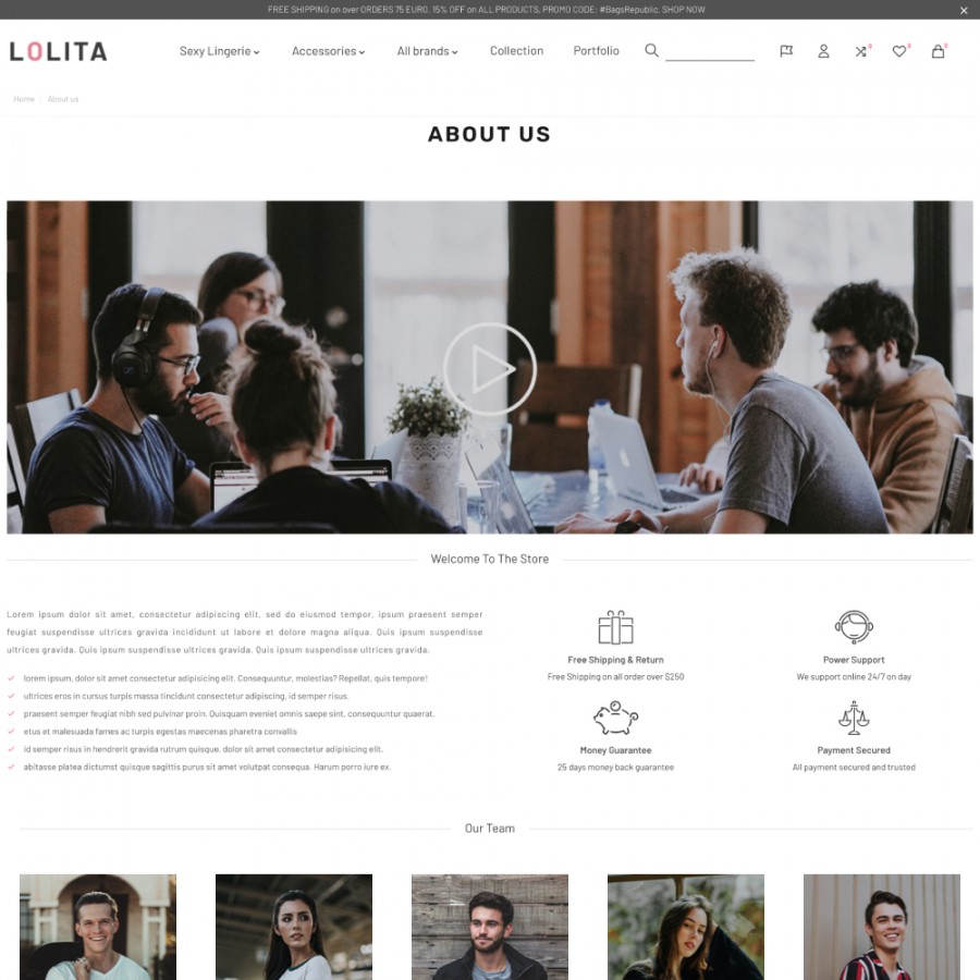 Lolita - Lingerie, Underwear, SexShop, Adult Toys Prestashop Theme