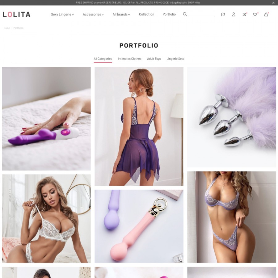 Lolita - Lingerie, Underwear, SexShop, Adult Toys Prestashop Theme