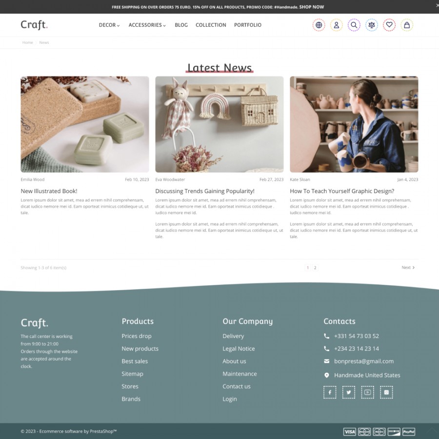 Craft Hub - Handicrafts, Paintings, Ethnic Goods, Gifts Prestashop Theme