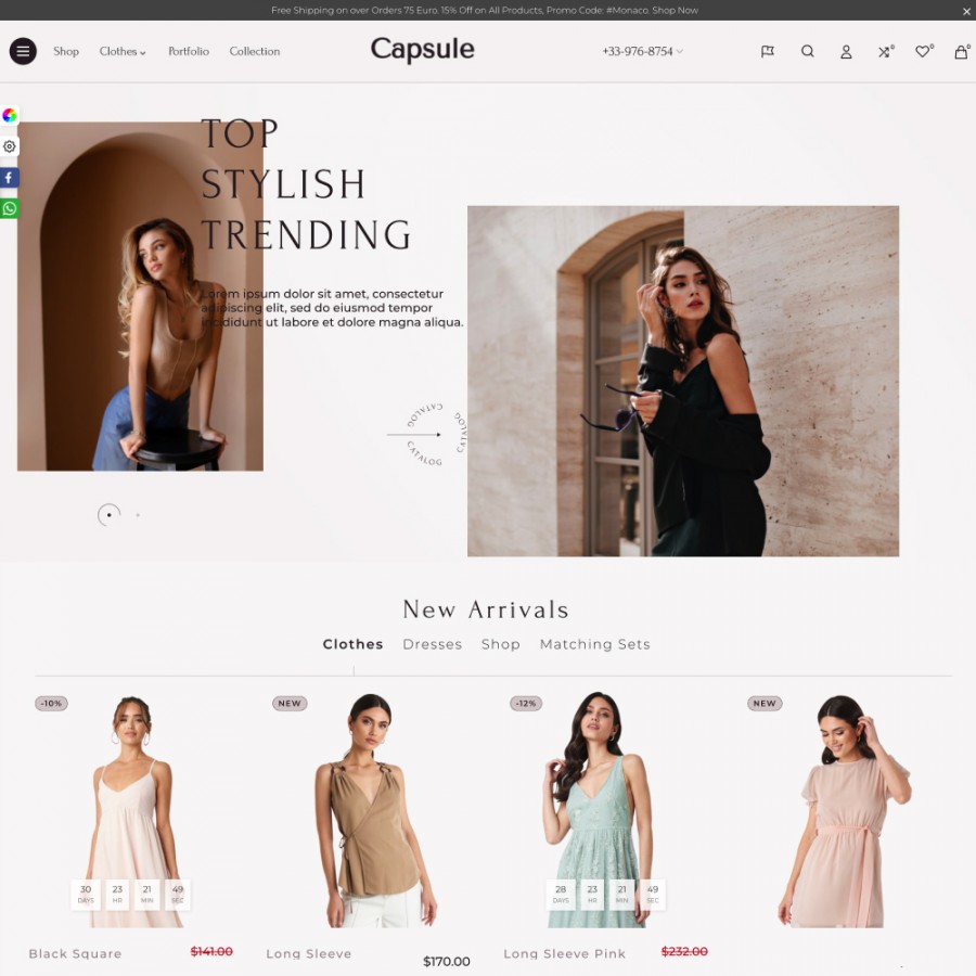 Capsule - Fashion Clothes, Shoes and Jewelry Boutique Prestashop Theme