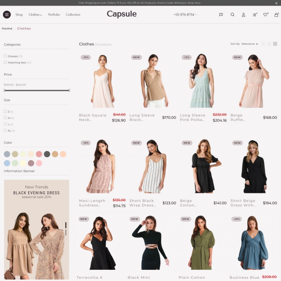 Capsule - Fashion Clothes, Shoes and Jewelry Boutique Prestashop Theme