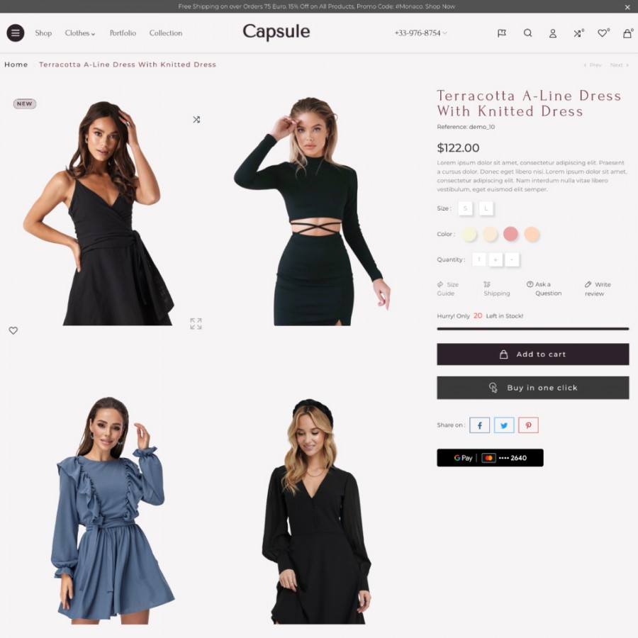 Capsule - Fashion Clothes, Shoes and Jewelry Boutique Prestashop Theme