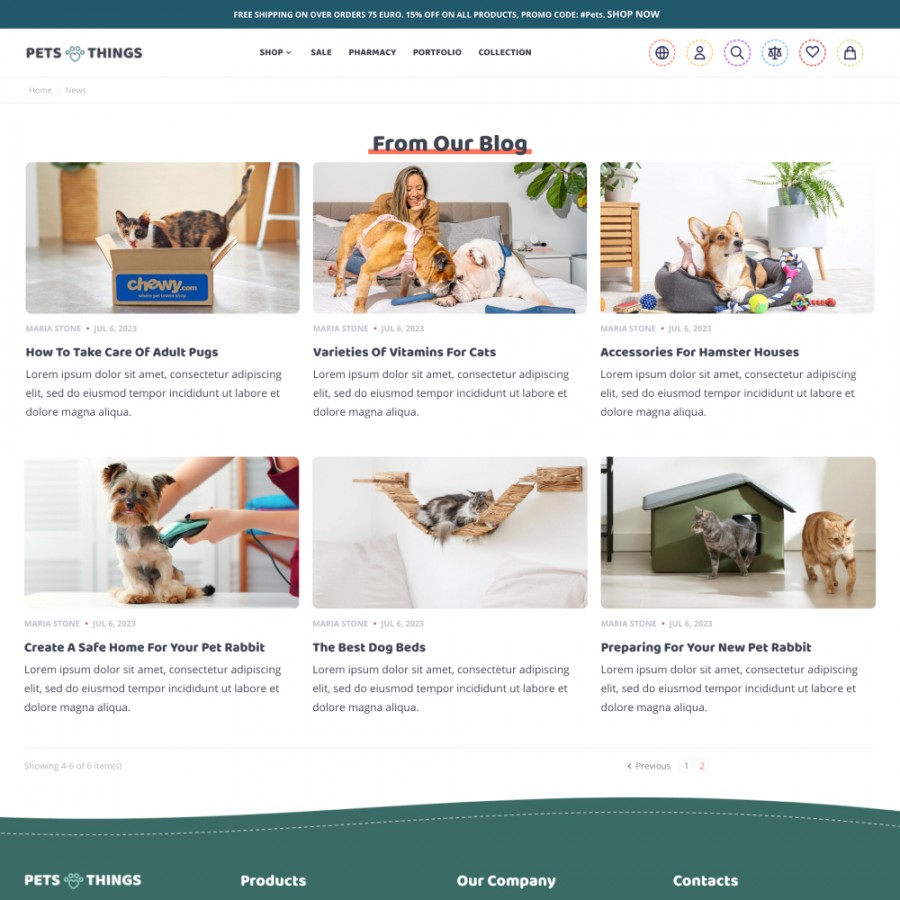 Pets Things - Animals Accessories, Pet Care, Food Prestashop Theme