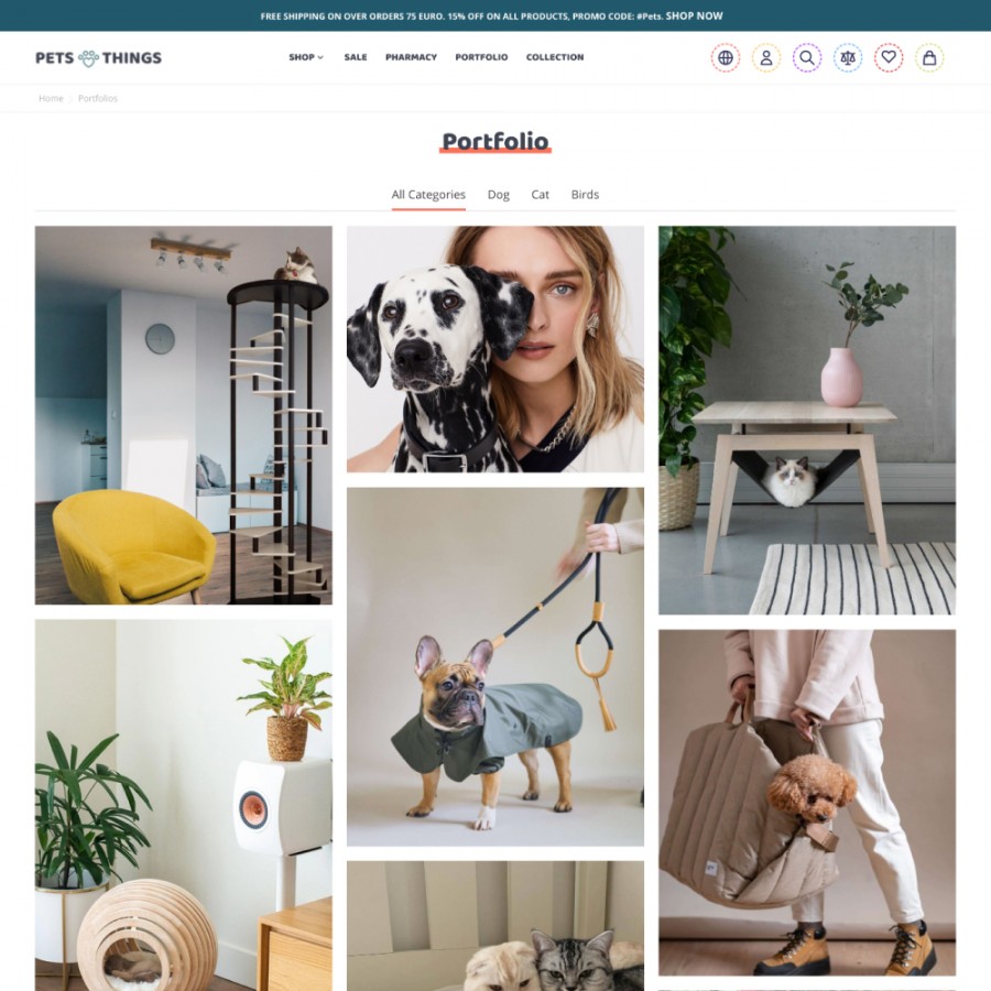 Pets Things - Animals Accessories, Pet Care, Food Prestashop Theme