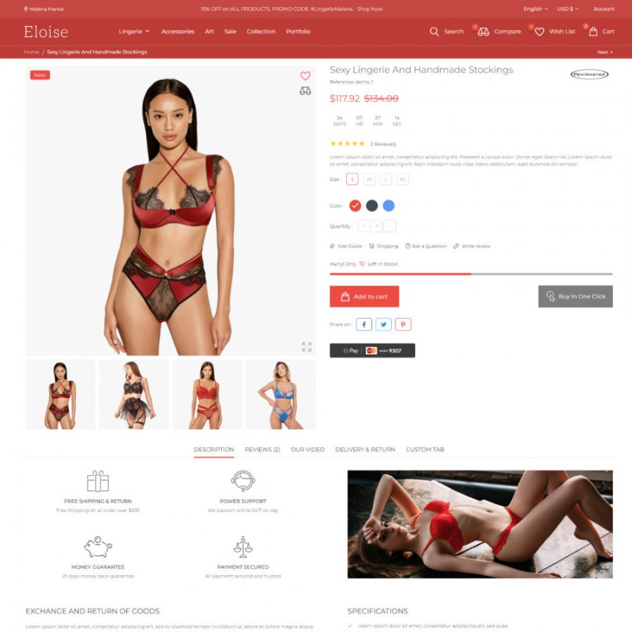 Eloise - Lingerie & Adults, Swimwear and Fashion Prestashop Theme