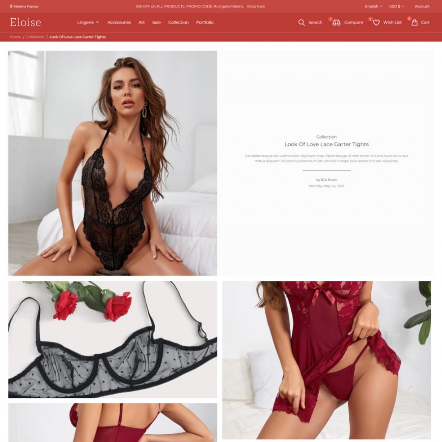 Eloise - Lingerie & Adults, Swimwear and Fashion Prestashop Theme