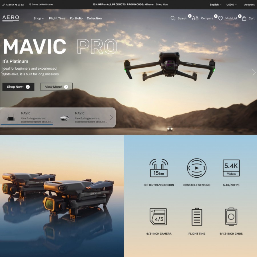 AERO - Drones, Electronics, Smart Technology, Games Prestashop Theme