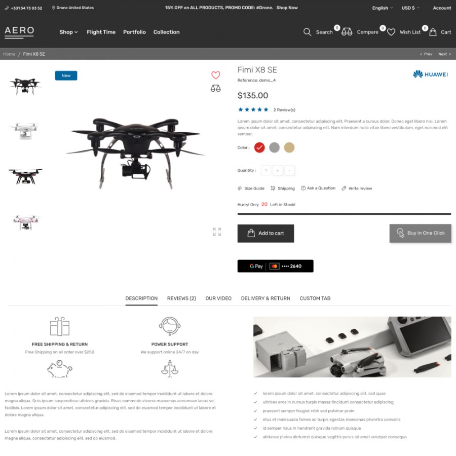 AERO - Drones, Electronics, Smart Technology, Games Prestashop Theme