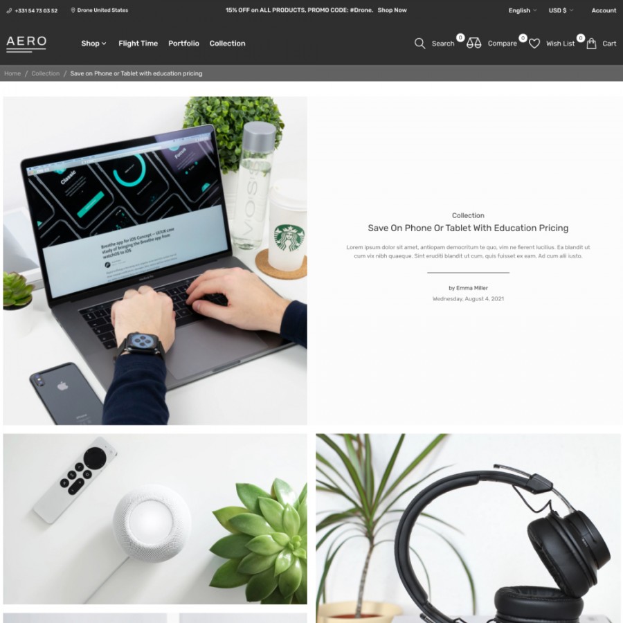 AERO - Drones, Electronics, Smart Technology, Games Prestashop Theme