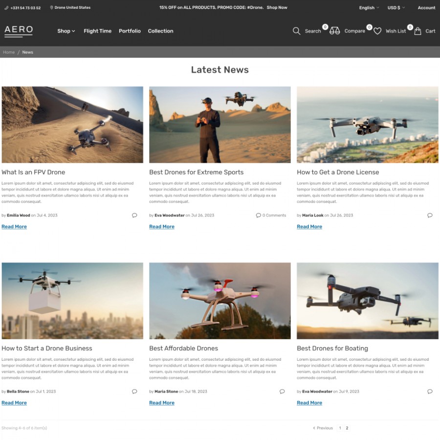 AERO - Drones, Electronics, Smart Technology, Games Prestashop Theme