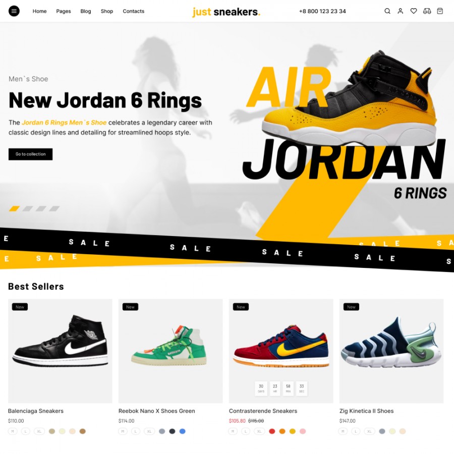 Sneakers - Fashion, Accessories and Shoes Store Prestashop Theme