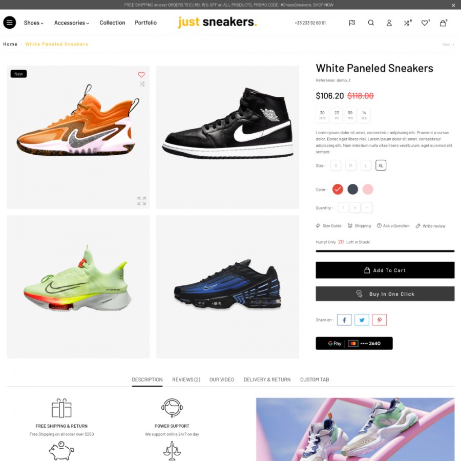 Sneakers - Fashion, Accessories and Shoes Store Prestashop Theme