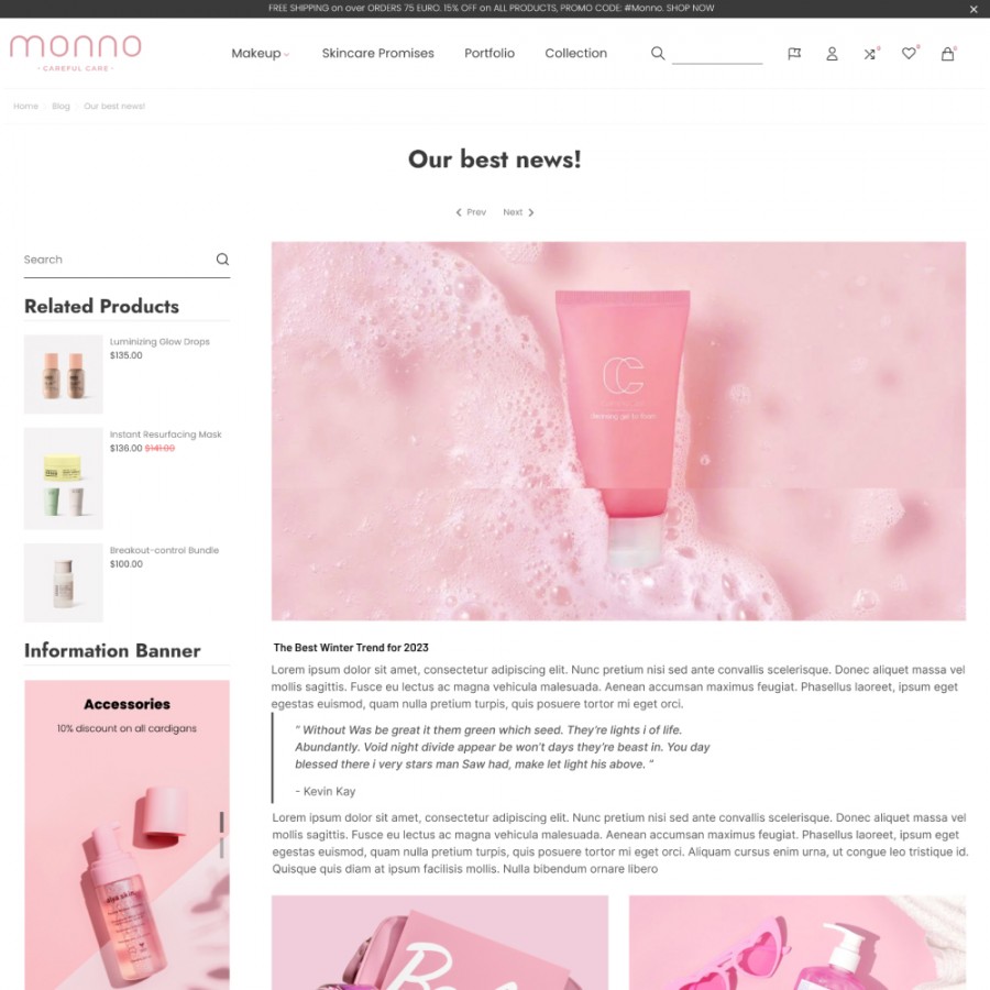 Monno - SPA, Health, Perfume, Beauty and Cosmetics Prestashop Theme