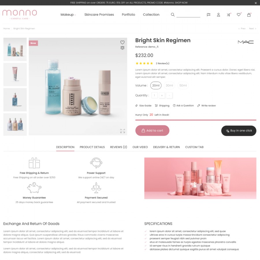 Monno - SPA, Health, Perfume, Beauty and Cosmetics Prestashop Theme