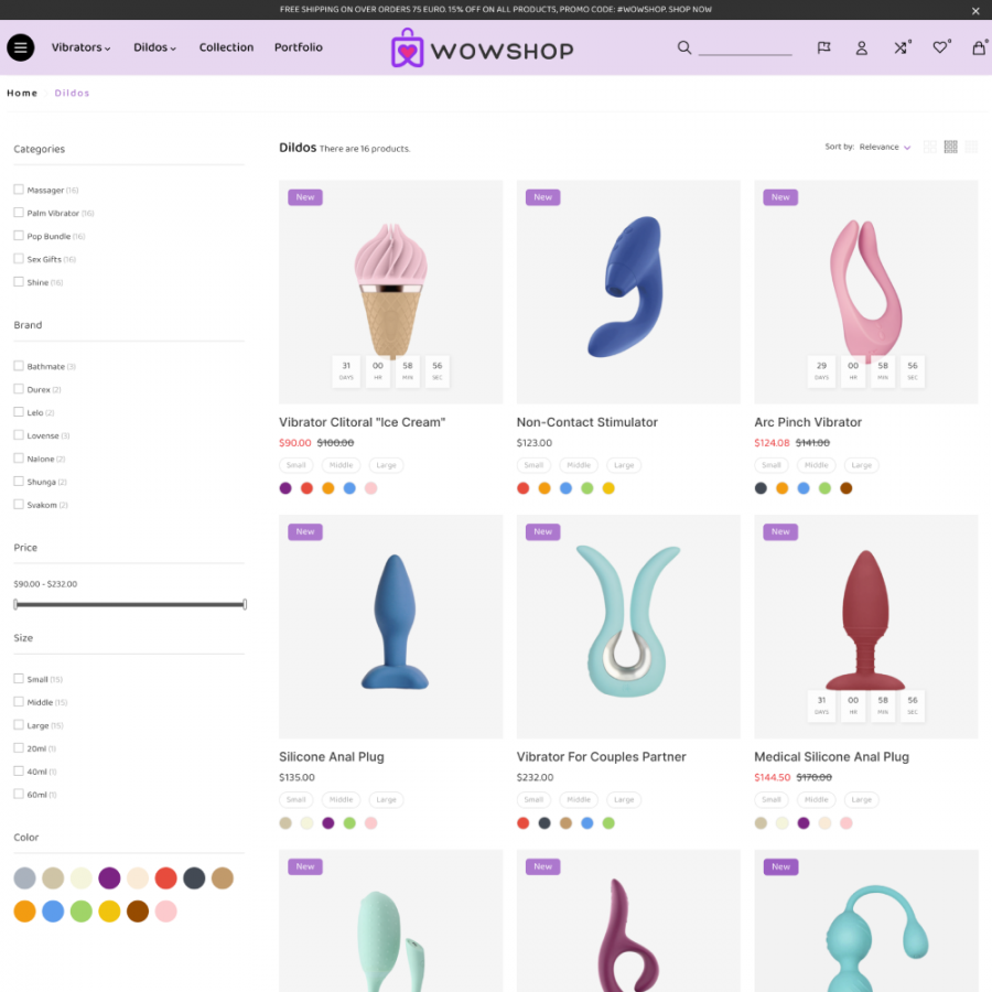 WowShop - Adult Toys, Lingerie Boutique, SexShop Prestashop Theme