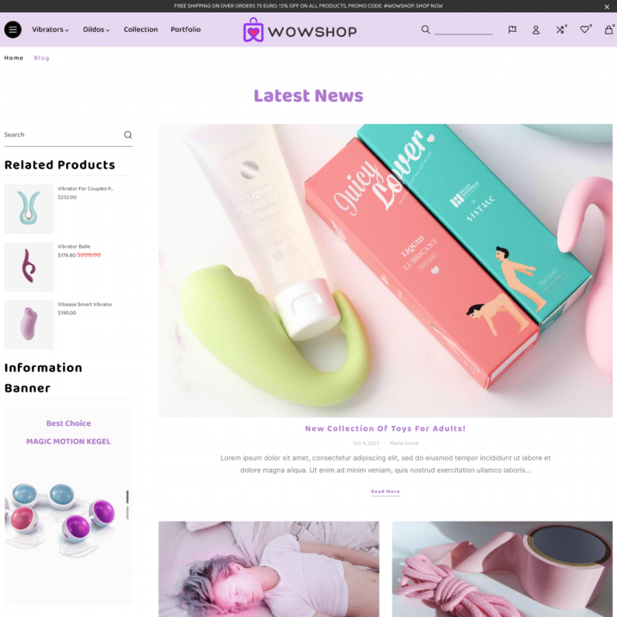 WowShop - Adult Toys, Lingerie Boutique, SexShop Prestashop Theme