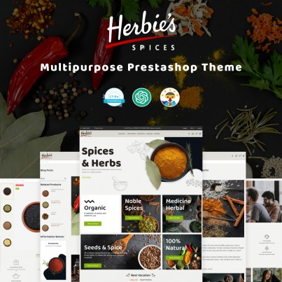 Spices - Eco Herbs & Food Shop, Restaurant, Supermarket Prestashop Theme