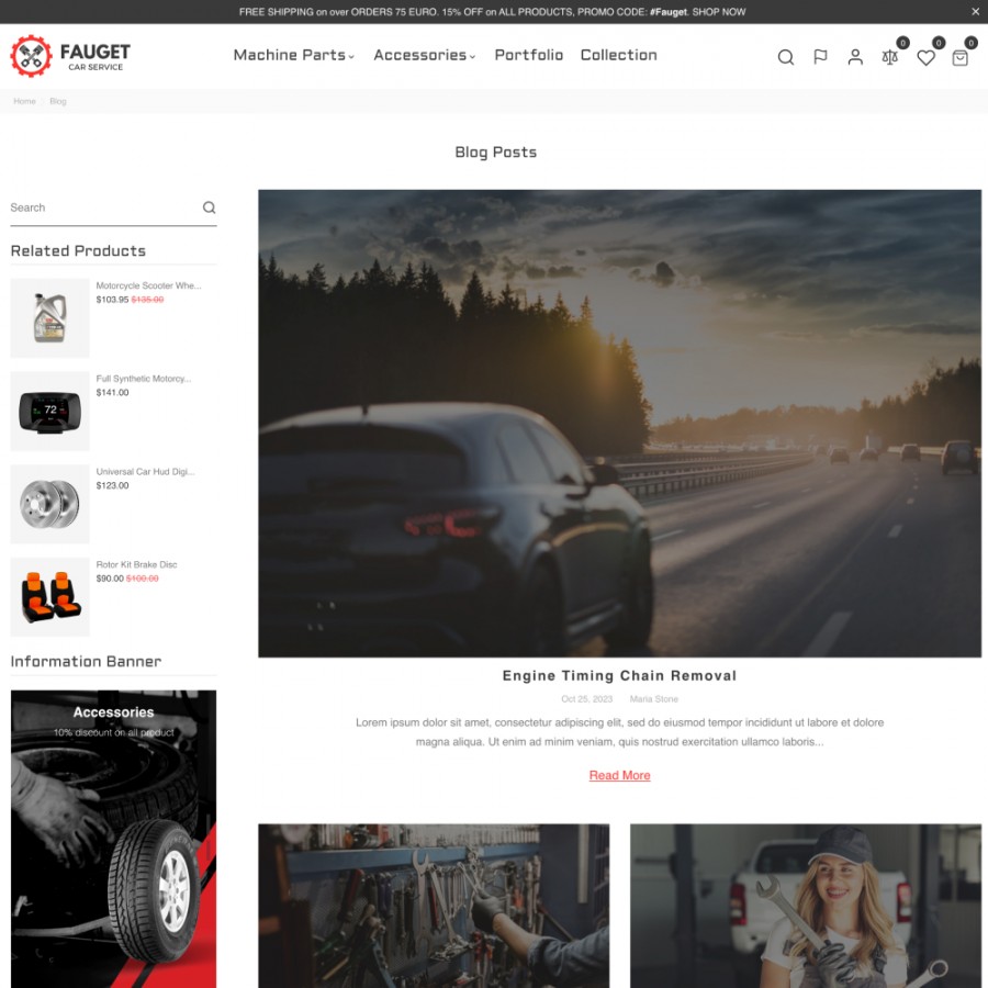 FAUGET - Car Services & Auto Rental, Tools, DIY Prestashop Theme