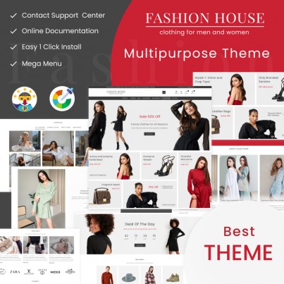 Fashion House - Clothes & Shoes, Bags Prestashop Theme