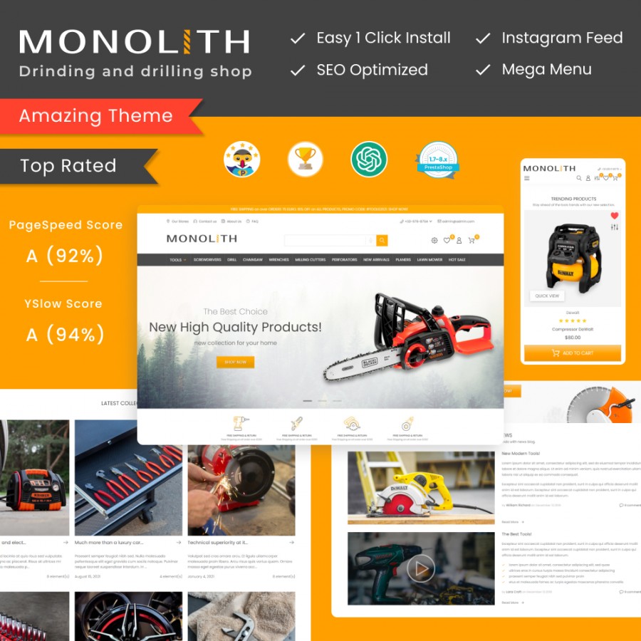 Monolith - Car & Tools Prestashop Theme