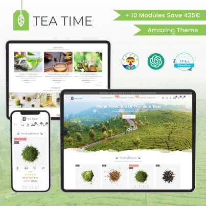 Tea Time - Coffee & Tea, Drinks, Vapes & Tobacco Store Template