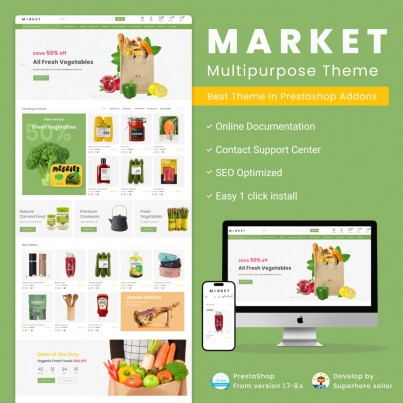 Food Market - Supermarket, Organic Food & Restaurant Template